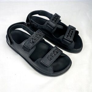 Iccon Dad Chunky Sandals Black Icconic Cris Cavallari US 8‎ 8.5 (250) Y2K